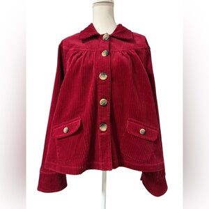 NORTH STYLE Red Corduroy Jacket with Button Down size 1X